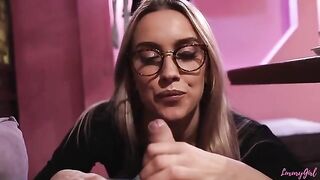 A sexy girl made a blowjob to her friend in the restaurant, right in the dining room!