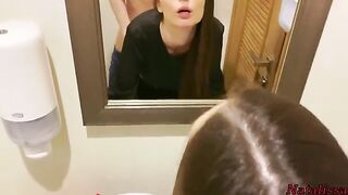 The first night date turned into a passionate encounter in the restaurant's toilet