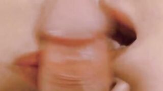 Asian beauty ZIAxBITE makes cum facial for two guys in POV