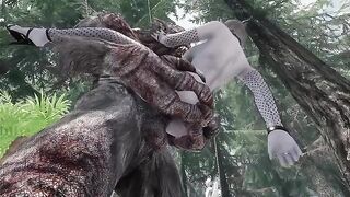 The Dark Elf gets her pussy railed by a huge Troll cock