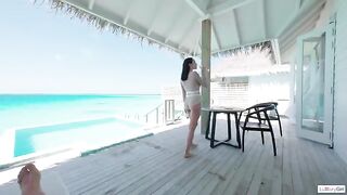 Passionate morning sex with a stunning teen in paradise settings