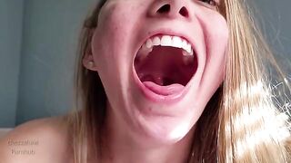 Spit and gagging tour of my mouth, an exclusive homemade video