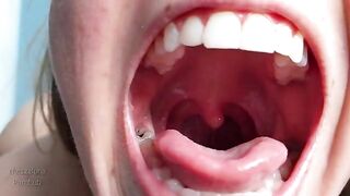 Spit and gagging tour of my mouth, an exclusive homemade video