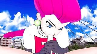 Jessie from Team Rocket fucks your Pokémon in this hot hentai scene