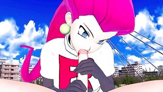 Jessie from Team Rocket fucks your Pokémon in this hot hentai scene