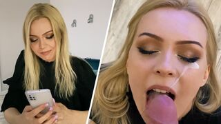 A beautiful neighbor came to visit and treated her to an intense oral experience