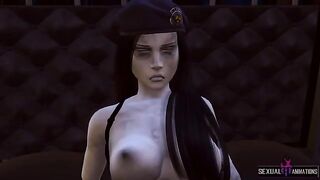 Ada Wong from Resident Evil 2 gets fucked by a police zombie girl