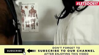 Two petite teens get their tight pussies smashed by horny doctor