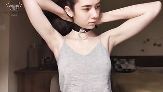 Young schoolgirl gets punished with nipple clamps at a casting