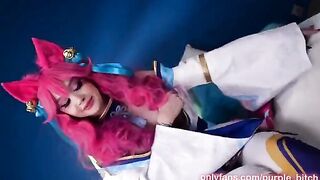Cute girl Ahri SPIRIT BLOSSOM fucked in her juicy pussy