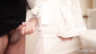 I saw my husband jerking off in the bathroom. I helped