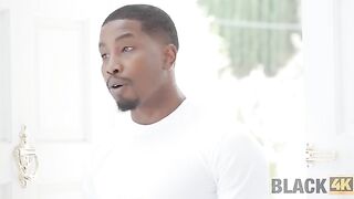 Black repairman checks the house plumbing and has sex with the Italian brunette