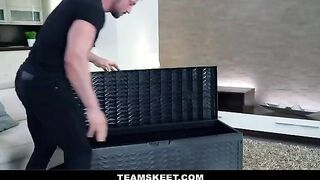 The tiny girl has anal sex with a guy with a big cock