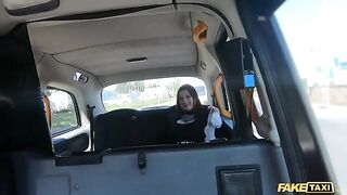 Fake Taxi Sabien Demonia in Fishnets gets fucked by a huge cock with her big natural tits out