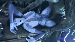Cortana gets her pussy filled with cock by a group of men