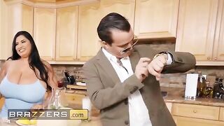 Two horny hussies share a huge double-ended dildo in steamy action