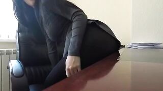 Girl was caught masturbating in the office, she is very embarrassed