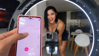 Babe Martina challenges herself to play with Lush in public place Part 2