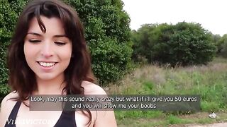 Nice girl is running and a guy caught her