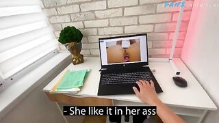 A stepson got caught jerking off to pictures of his hot stepmom in a private video