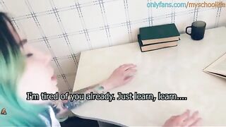 Schoolgirl called the teacher a bitch, but he fucked her hard
