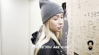 A sexy blonde gets her husband to watch as she sucks cock