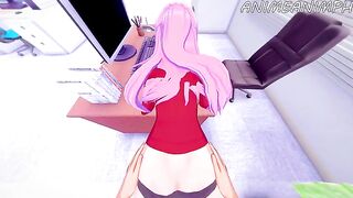 Babe Shikimori fucked from behind in a steamy hentai scene