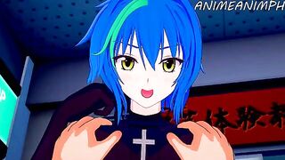 High School DxD Xenovia Quarta gets fucked hard in her holes