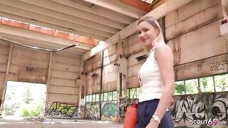 Big tits Verena Maxima gets lost and fucks in a rough outdoor session