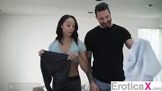 The couple cannot restrain their carnal desires, which erupt with passionate intensity