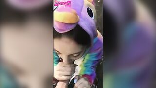 A girl ran away after getting fucked in a public spot