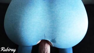 Babe fucked on the couch in ripped yoga pants