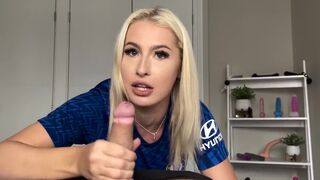 Tiny blonde beauty gets fucked in doggy after trophy win