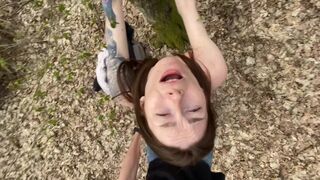 The wife, left alone at home, got intimate with a forester outdoors
