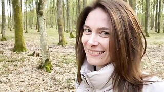 The wife, left alone at home, got intimate with a forester outdoors