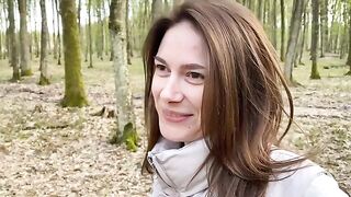 The wife, left alone at home, got intimate with a forester outdoors