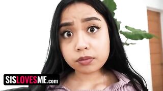 The lucky guy fucks his stepsister with big tits to keep her secret
