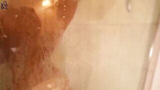 Young cute chick has sex with a huge toy in the shower room