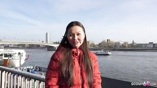 First time rimming and sex - Asian college girl Luna gets picked up and fucked hard