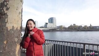 First time rimming and sex - Asian college girl Luna gets picked up and fucked hard