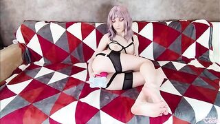 A lot of cum in my wet pussy from intense play