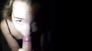 Cute girl swallows a big dick on the public playground