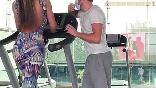 Colombian beauty with a bubble butt gets fucked hard in the gym