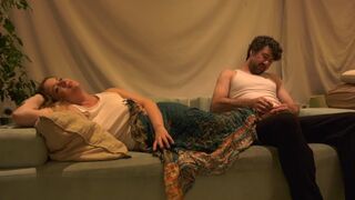 Evening alone with big natural boobs stepmom in a taboo scenario