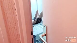 I’m watching my stepsister masturbating, I offered her my cock and she accepted!