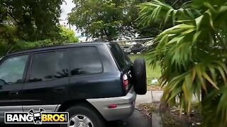 The guy checked the strength of Anna Chambers’s ass on the Bang Bus