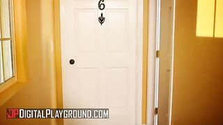Clover and Scarlet Red make love while their neighbor wanks off