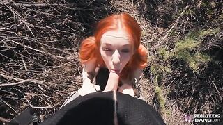 Ginger teen Madi Collins fucked hard after flashing in public places