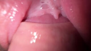 Close up sex with a beautiful stepsister and a creamy pussy creampie