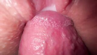 Close up sex with a beautiful stepsister and a creamy pussy creampie